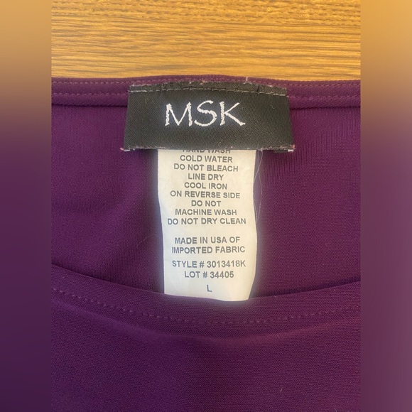 MSK Purple Dress w/ Rhinestones & Pearl Sleeves - Picture 2 of 4